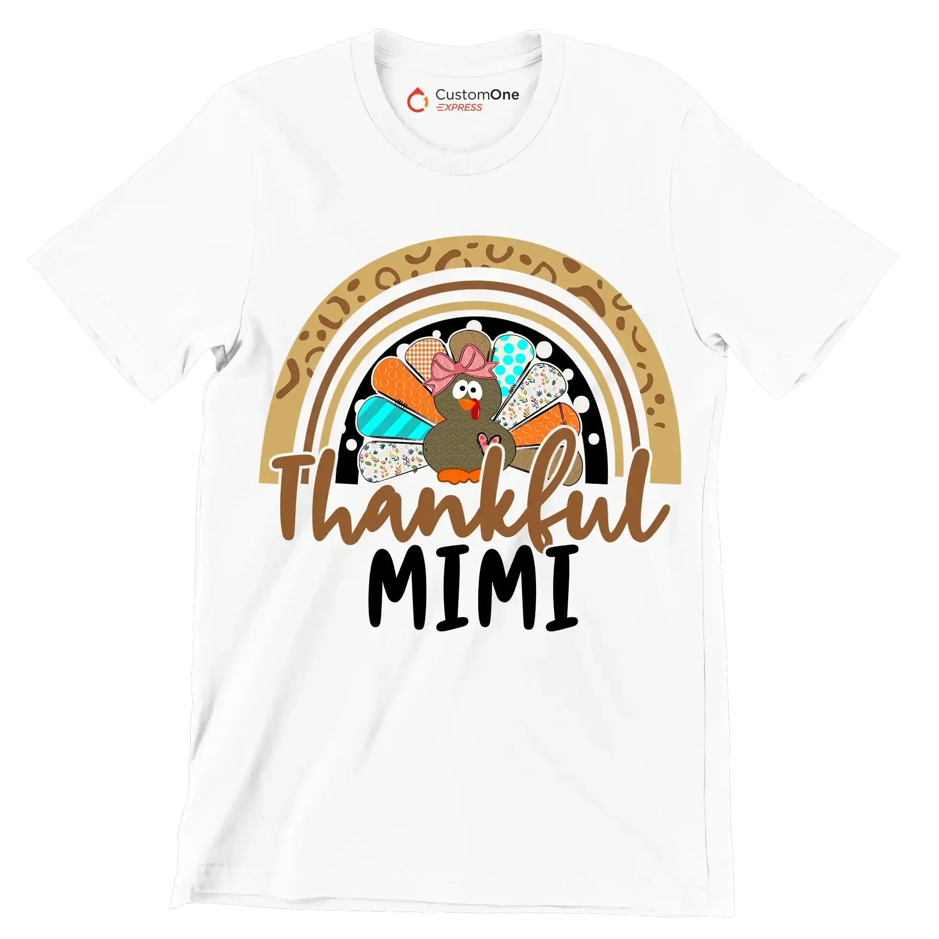 Thankful Mimi - Thanksgiving Themed T-Shirt-White-S-Custom One Express