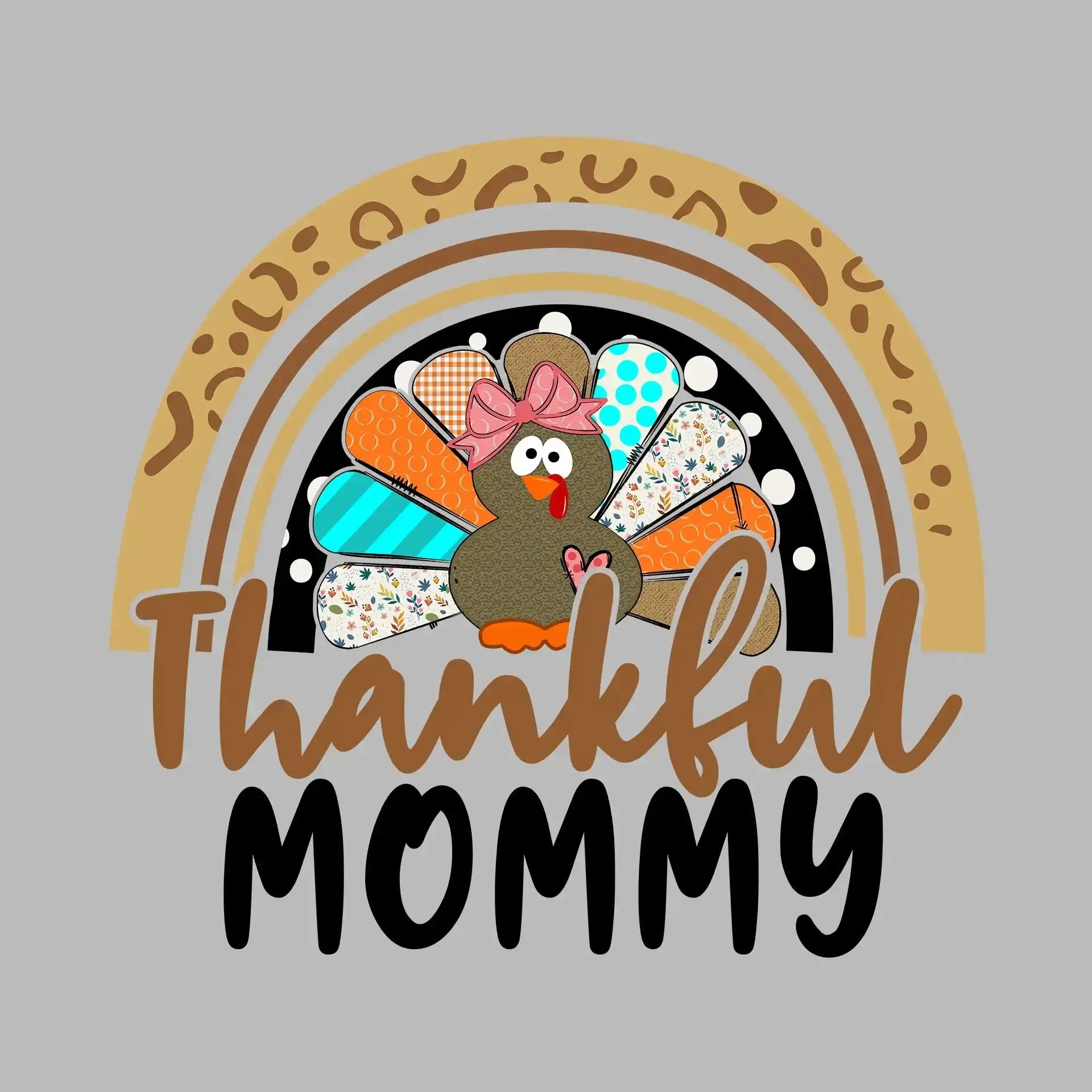 Thankful Mommy - Thanksgiving Themed T-Shirt-Blue-S-Custom One Express