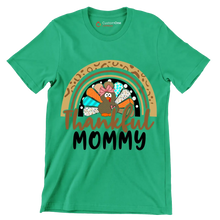 Thankful Mommy - Thanksgiving Themed T-Shirt-Green-S-Custom One Express