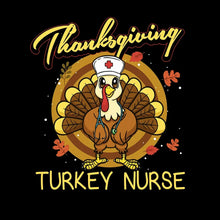 Thanksgiving Turkey Nurse - Thanksgiving Themed T-Shirt-Black-S-Custom One Express