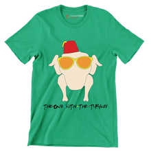 The One With The Turkey - Thanksgiving Themed T-Shirt-Green-S-Custom One Express