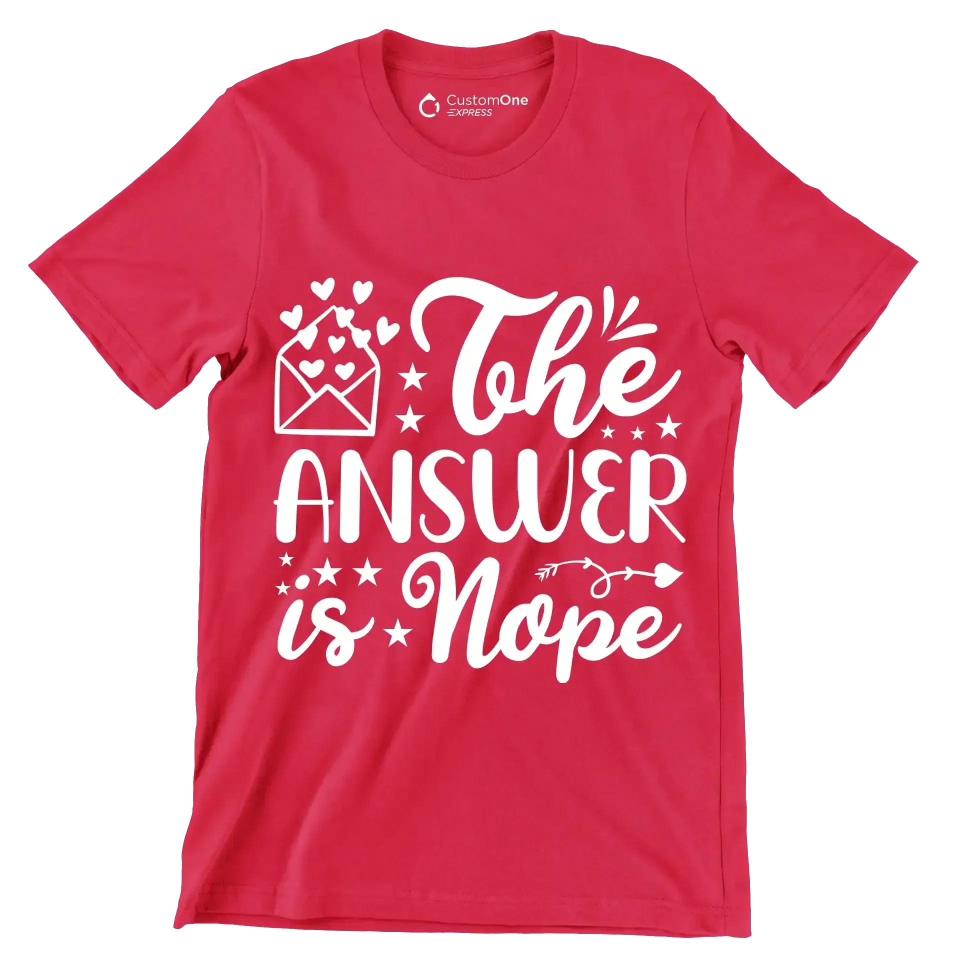 The answer is nope - Sarcasm Themed T-Shirt-Red-S-Custom One Express