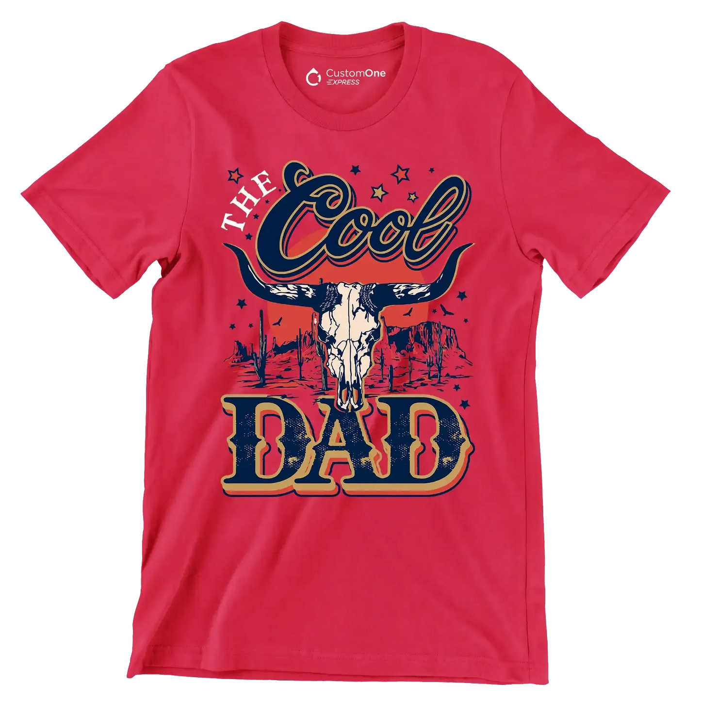 The cool dad - Father’s Day T-Shirt-Red-S-Custom One Express