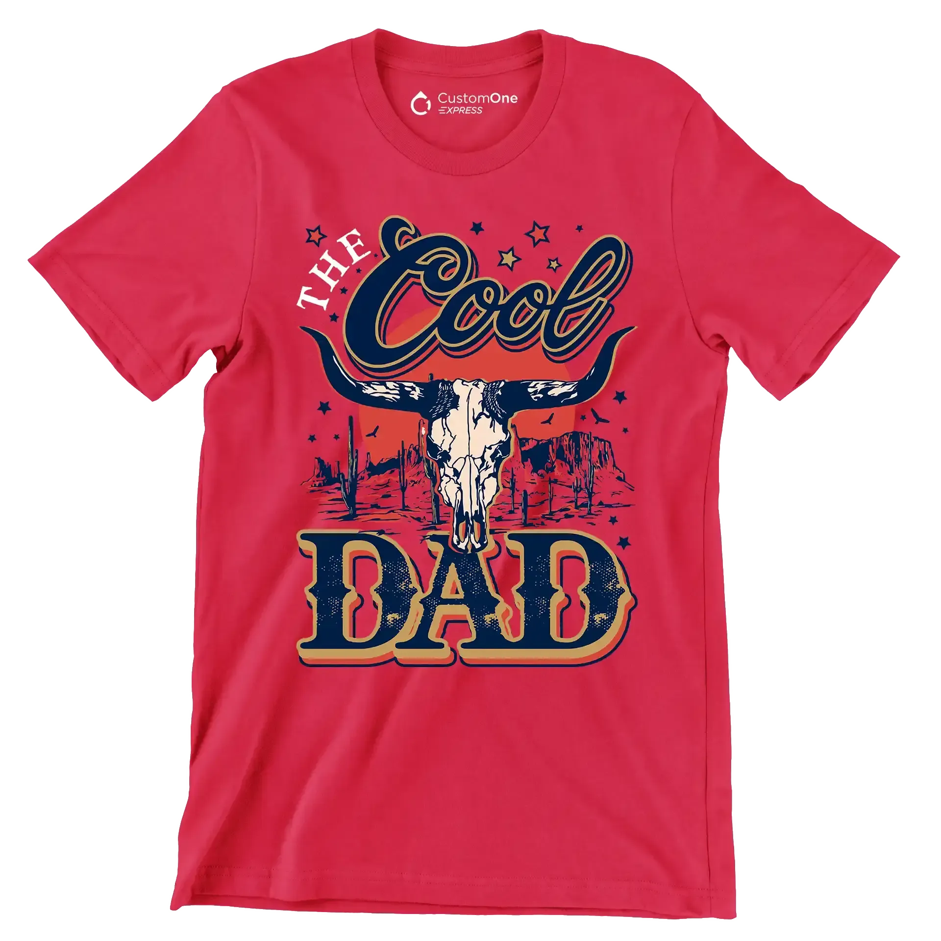 The cool dad - Father’s Day T-Shirt-Red-S-Custom One Express