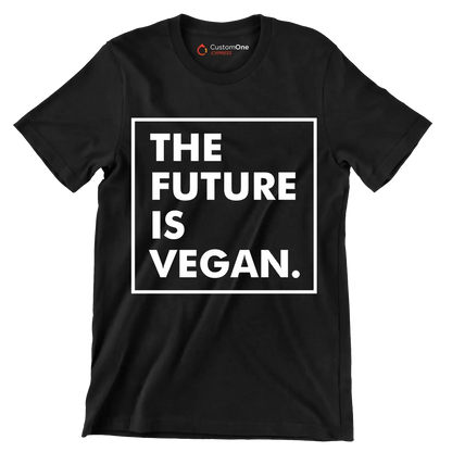 The future is vegan - Vegan Themed T-Shirt-Black-S-Custom One Express