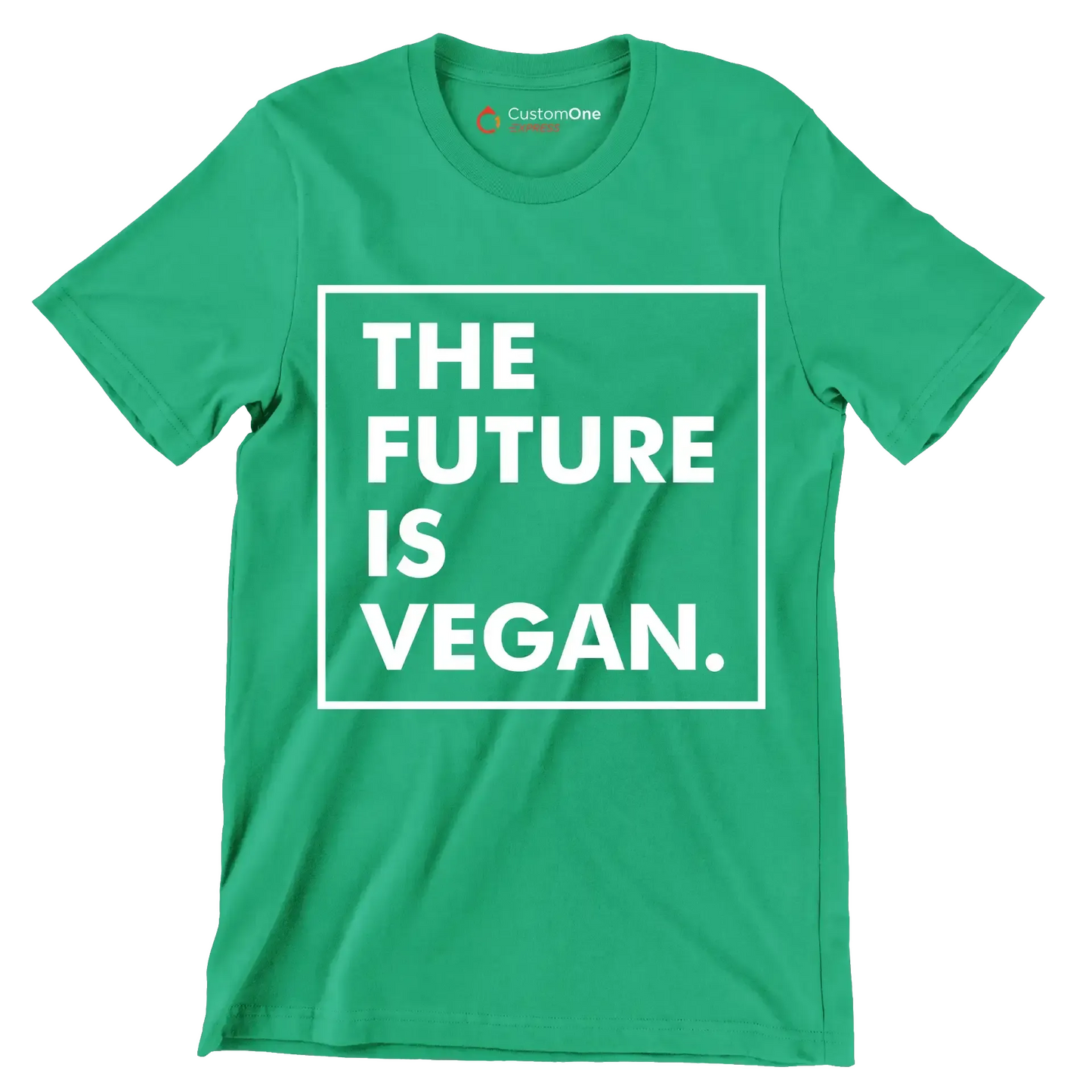 The future is vegan - Vegan Themed T-Shirt-Green-S-Custom One Express