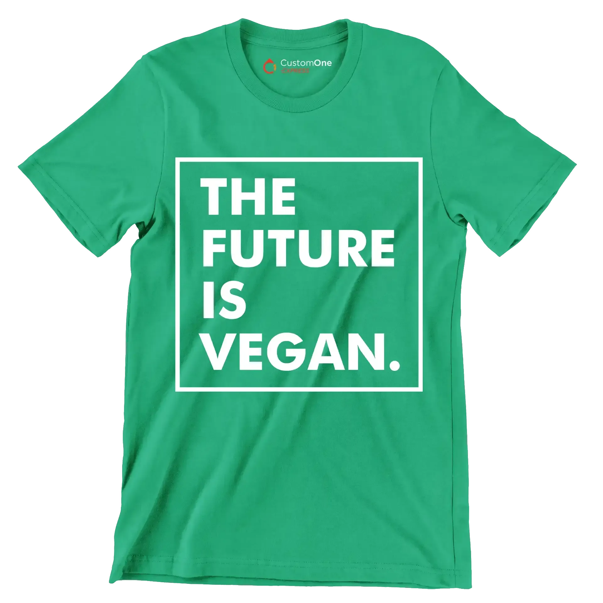 The future is vegan - Vegan Themed T-Shirt-Green-S-Custom One Express