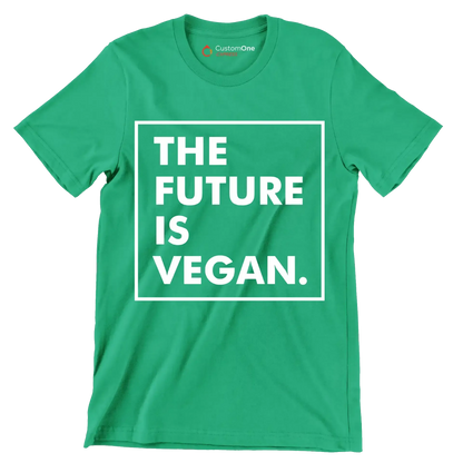 The future is vegan - Vegan Themed T-Shirt-Green-S-Custom One Express