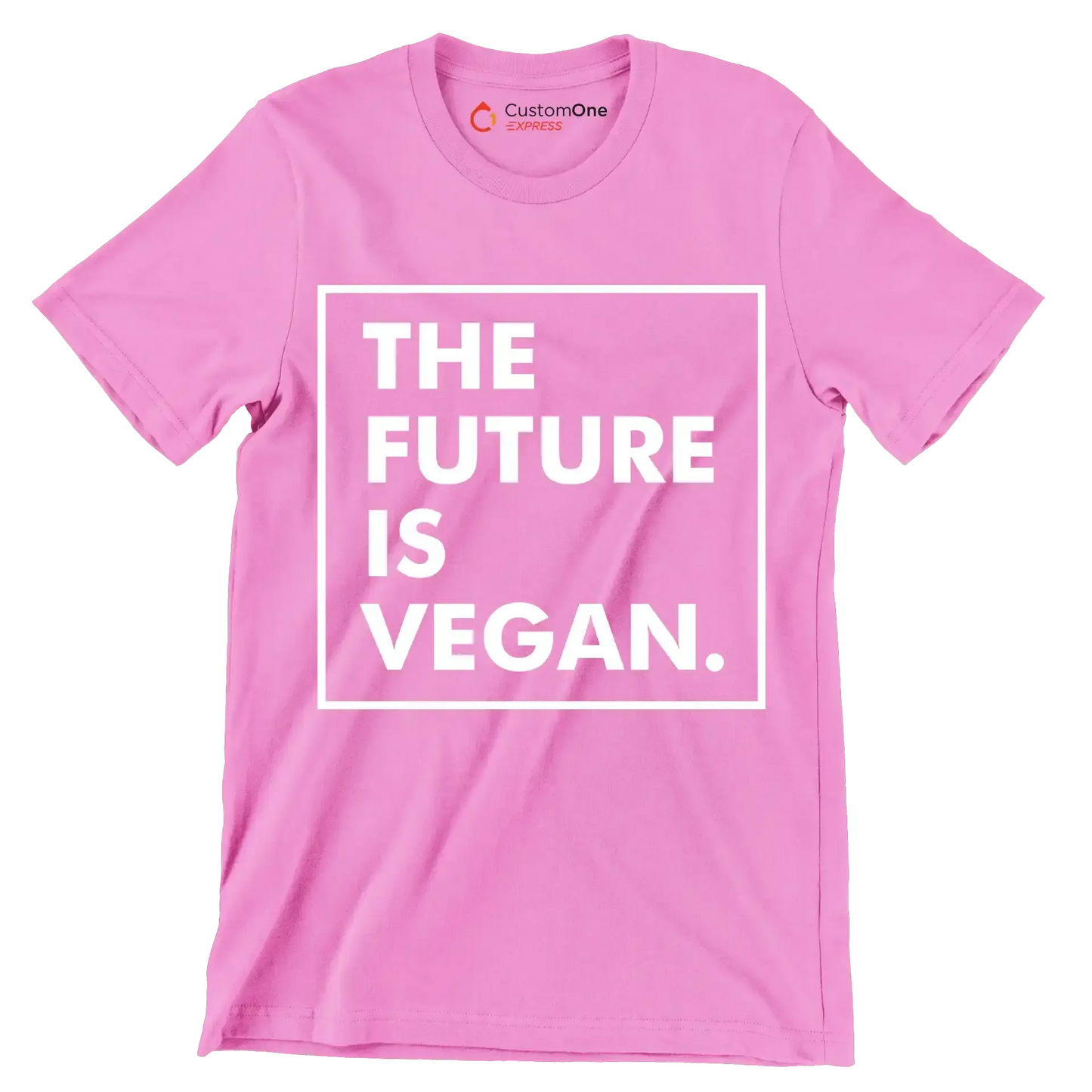 The future is vegan - Vegan Themed T-Shirt-Pink-S-Custom One Express