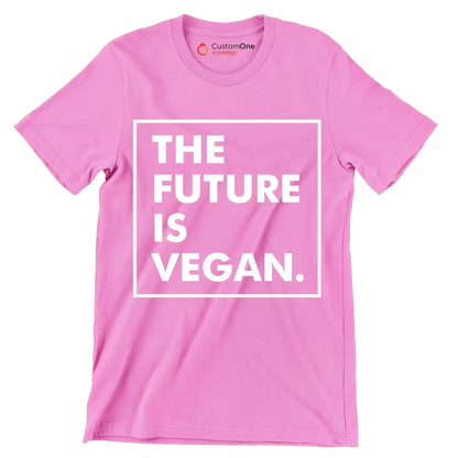 The future is vegan - Vegan Themed T-Shirt-Pink-S-Custom One Express