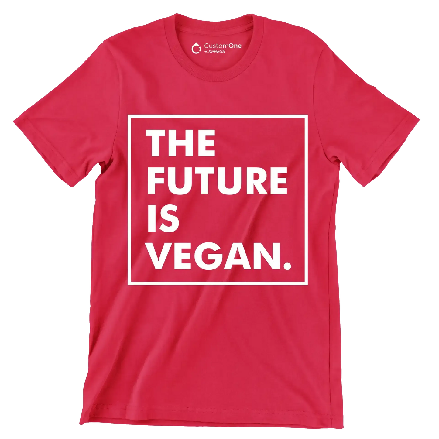 The future is vegan - Vegan Themed T-Shirt-Red-S-Custom One Express