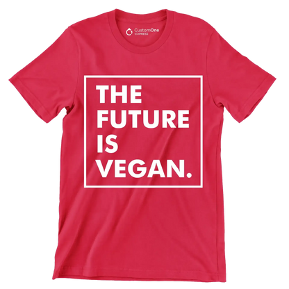 The future is vegan - Vegan Themed T-Shirt-Red-S-Custom One Express