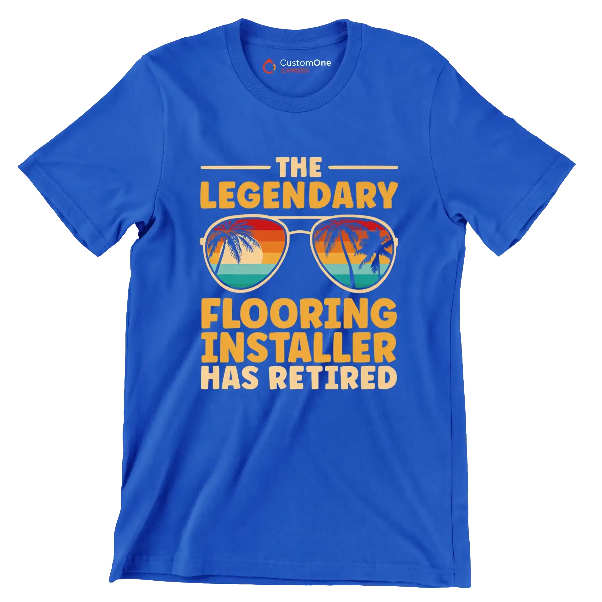 The legendary flooring installer has retired - Retirement Themed T-Shirt-Blue-S-Custom One Express