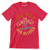 The man the myth the legend has retired - Retirement Themed T-Shirt-Red-S-Custom One Express