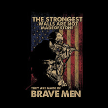 The strongest walls are not made of stone they are made of brave men - Veterans Themed T-Shirt-Black-S-Custom One Express