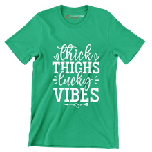 Thick Thighs Lucky Vibes - St. Patrick's Day T-Shirt-Green-S-Custom One Express