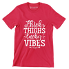 Thick Thighs Lucky Vibes - St. Patrick's Day T-Shirt-Red-S-Custom One Express