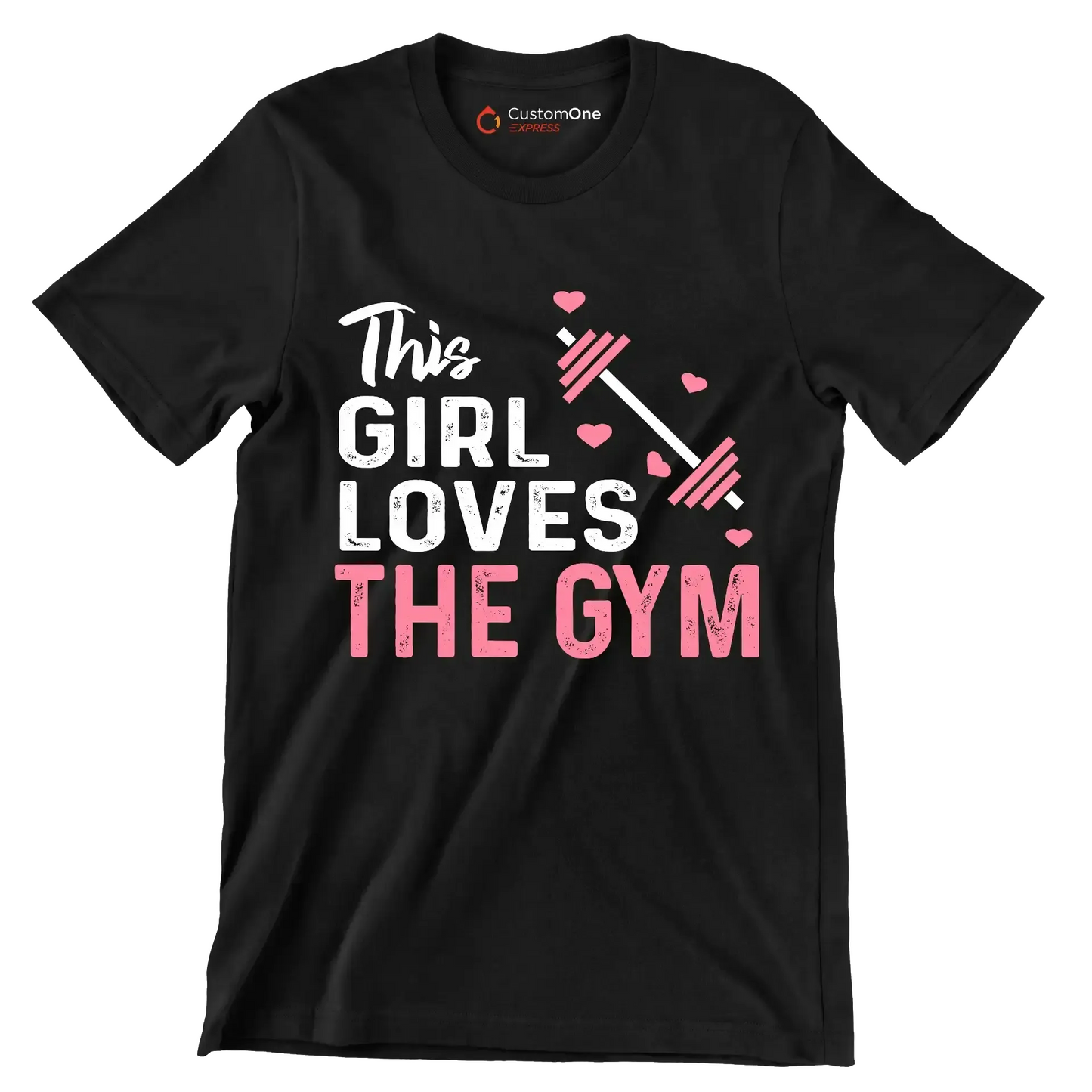 This Girl Loves The Gym - Gym Themed T-Shirt-Black-S-Custom One Express