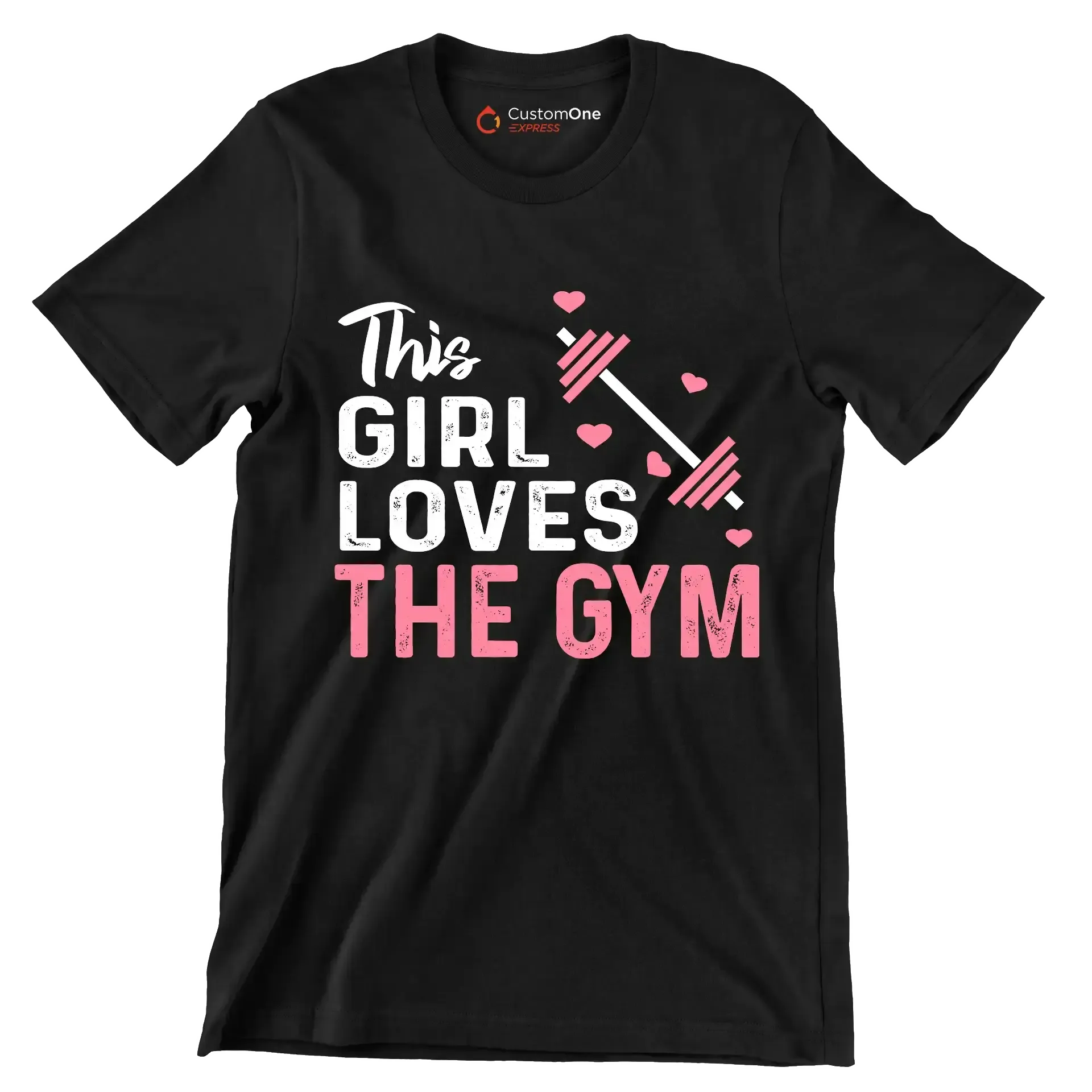 This Girl Loves The Gym - Gym Themed T-Shirt-Black-S-Custom One Express