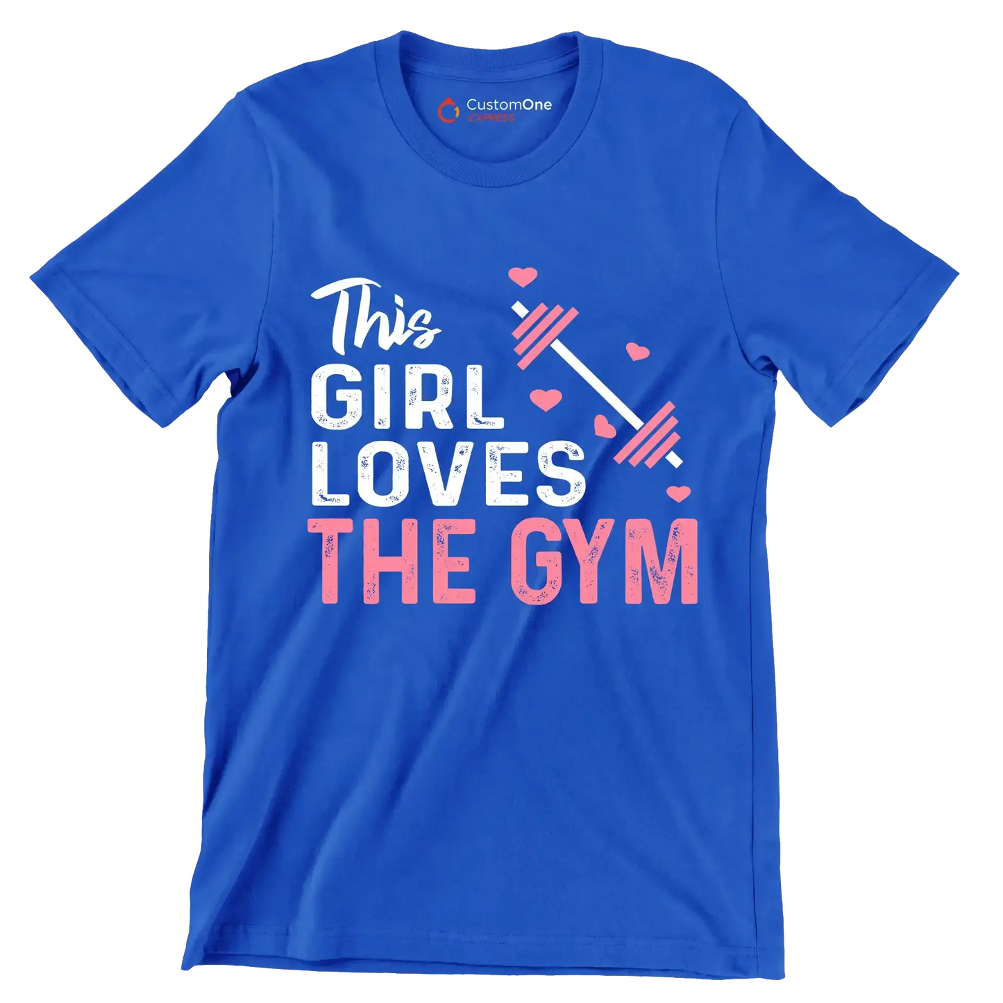 This Girl Loves The Gym - Gym Themed T-Shirt-Blue-S-Custom One Express