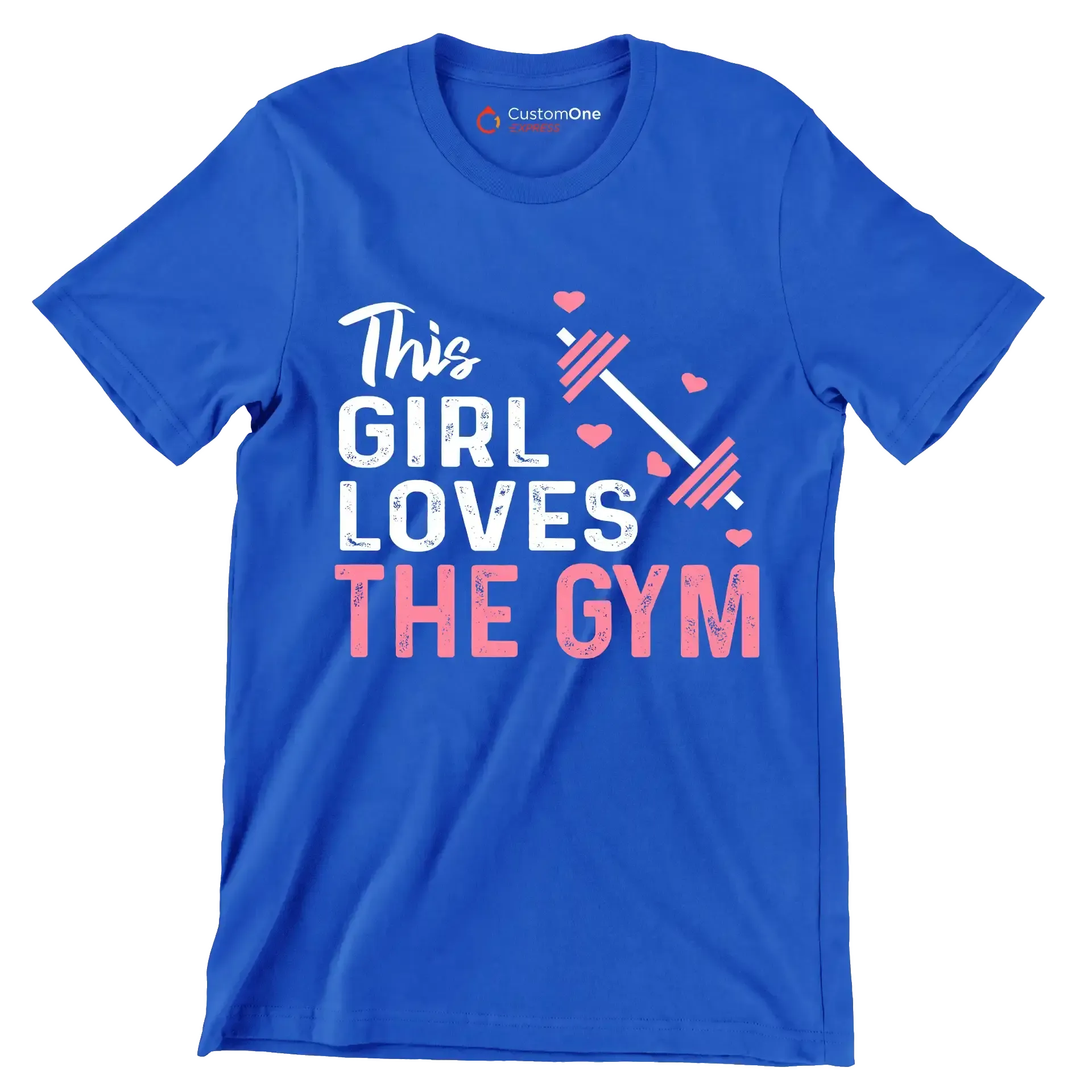 This Girl Loves The Gym - Gym Themed T-Shirt-Blue-S-Custom One Express