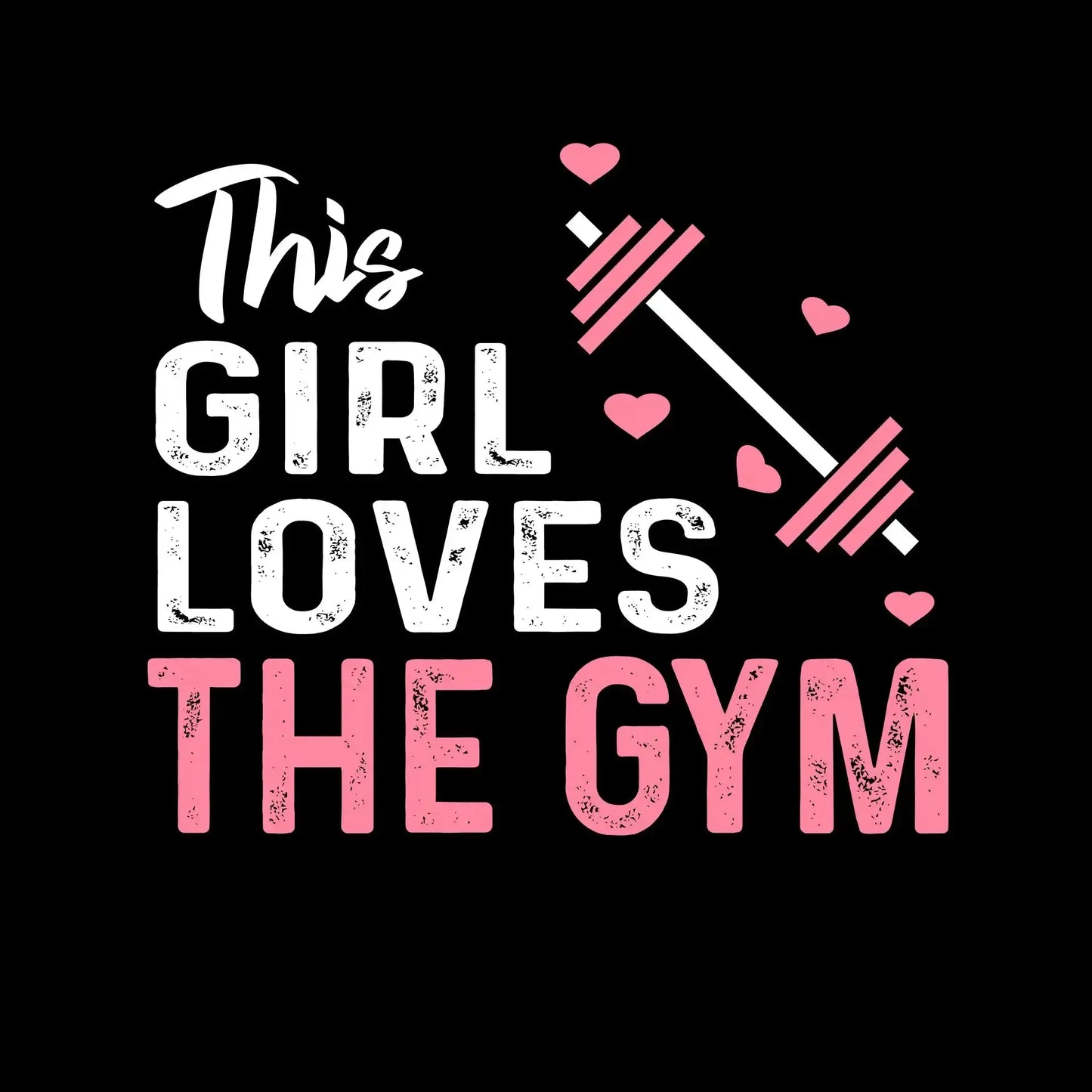 This Girl Loves The Gym - Gym Themed T-Shirt-Black-S-Custom One Express