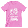 This is how realmen shoot animals - Vegan Themed T-Shirt-Pink-S-Custom One Express