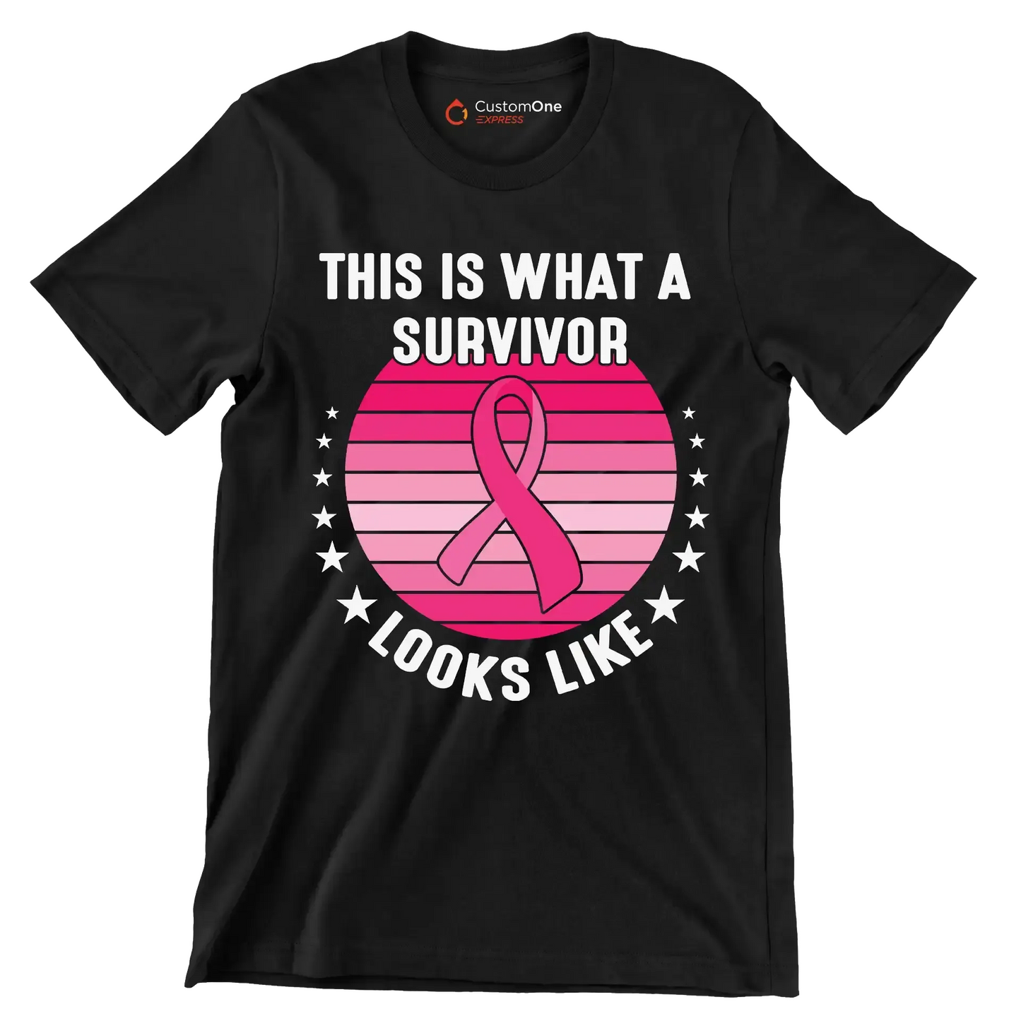 This is what a survivor looks like - Breast Cancer Awareness T-Shirt-Black-S-Custom One Express