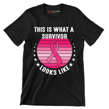This is what a survivor looks like - Breast Cancer Awareness T-Shirt-Black-S-Custom One Express