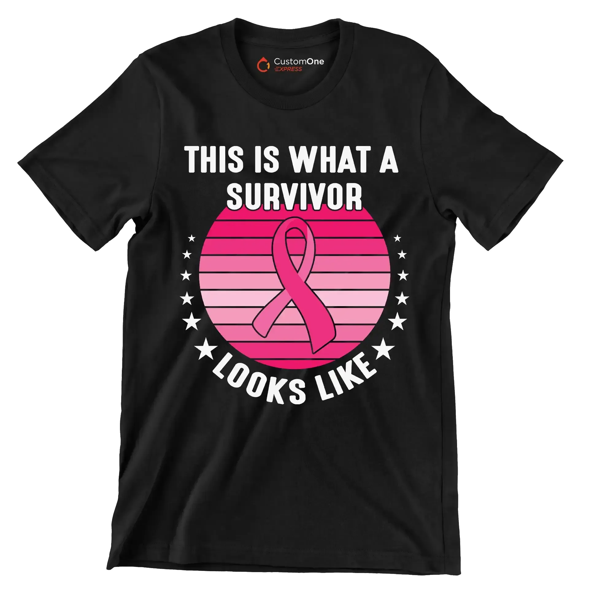 This is what a survivor looks like - Breast Cancer Awareness T-Shirt-Black-S-Custom One Express