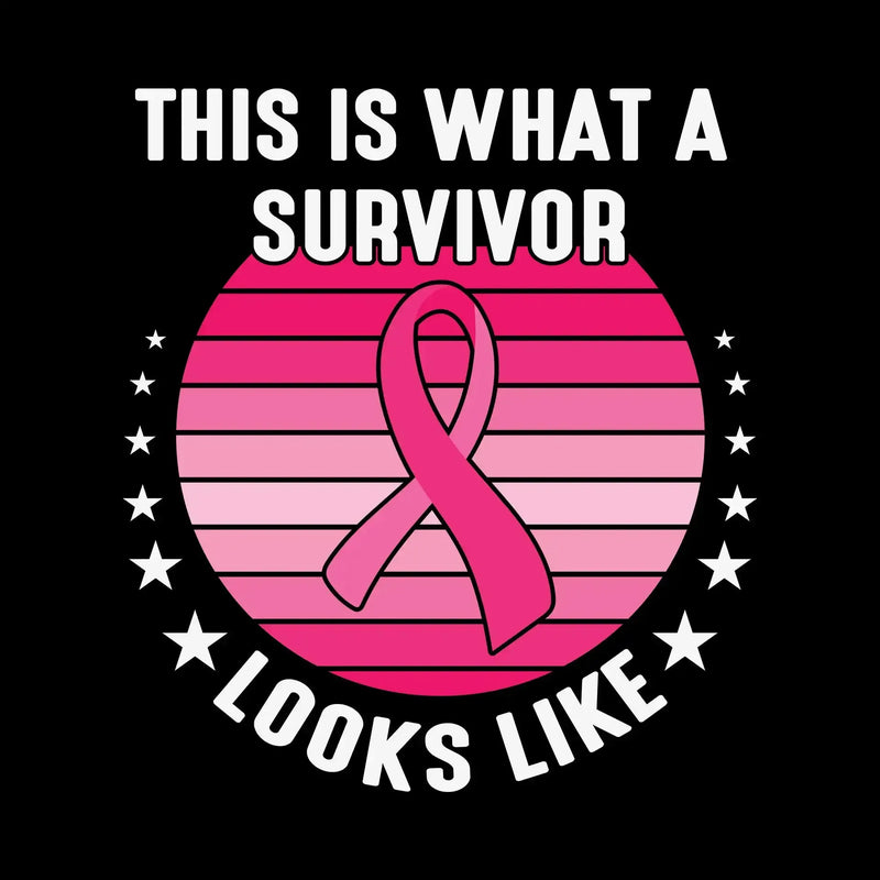 This is what a survivor looks like - Breast Cancer Awareness T-Shirt-Black-S-Custom One Express