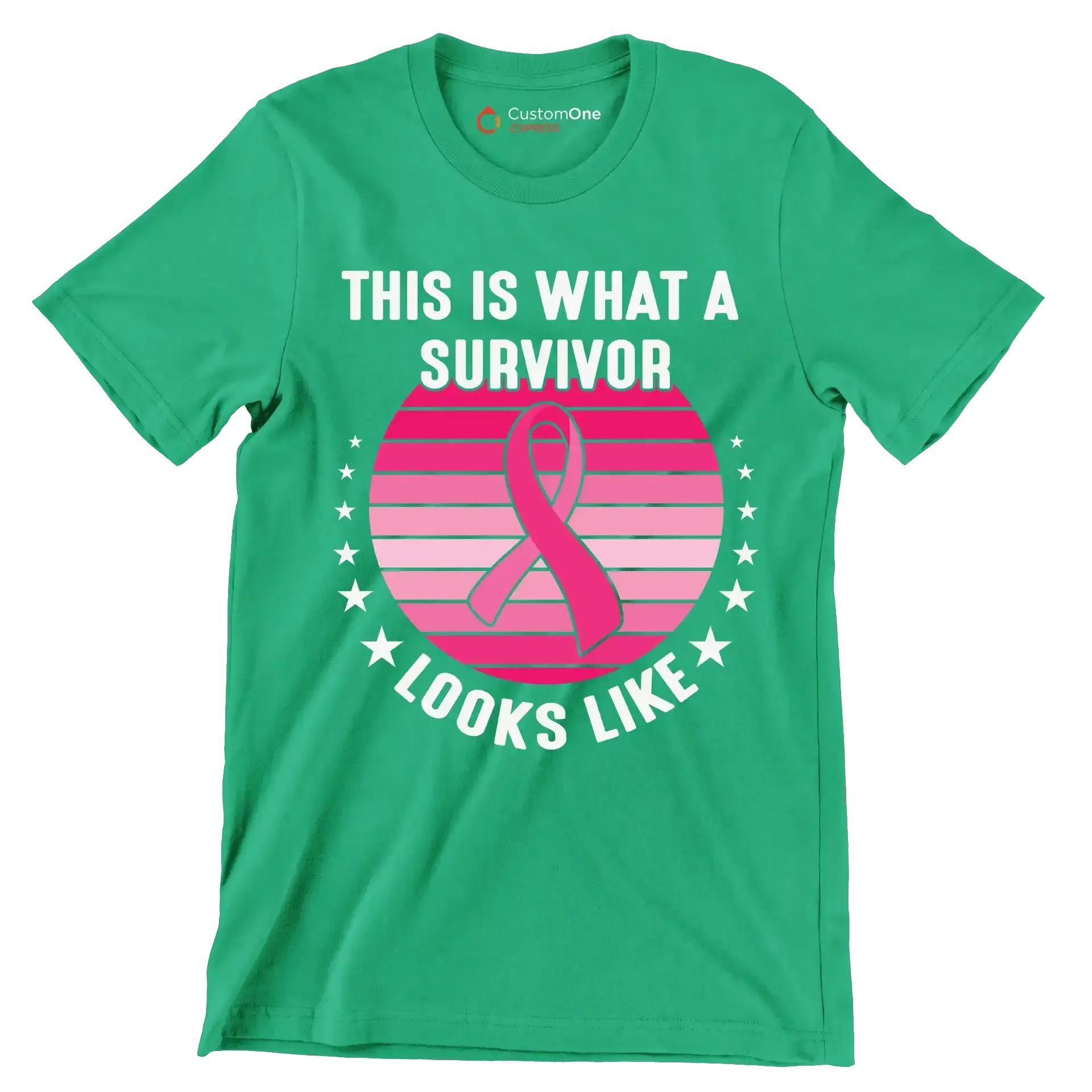 This is what a survivor looks like - Breast Cancer Awareness T-Shirt-Green-S-Custom One Express