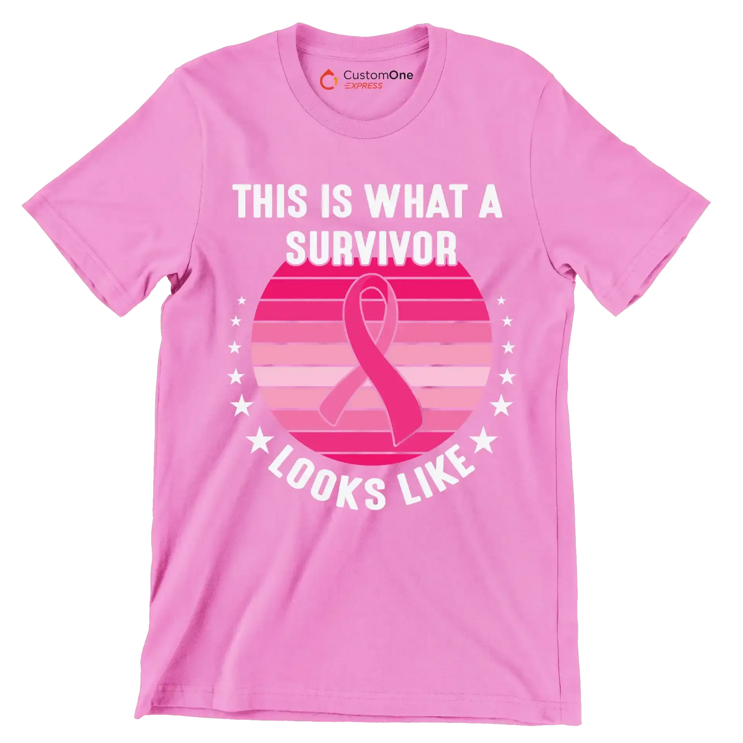 This is what a survivor looks like - Breast Cancer Awareness T-Shirt-Pink-S-Custom One Express