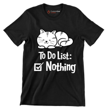 To do list nothing - Cat Themed T-Shirt-Black-S-Custom One Express