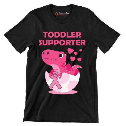 Toddler Supporter - Breast Cancer Awareness T-Shirt-Black-S-Custom One Express