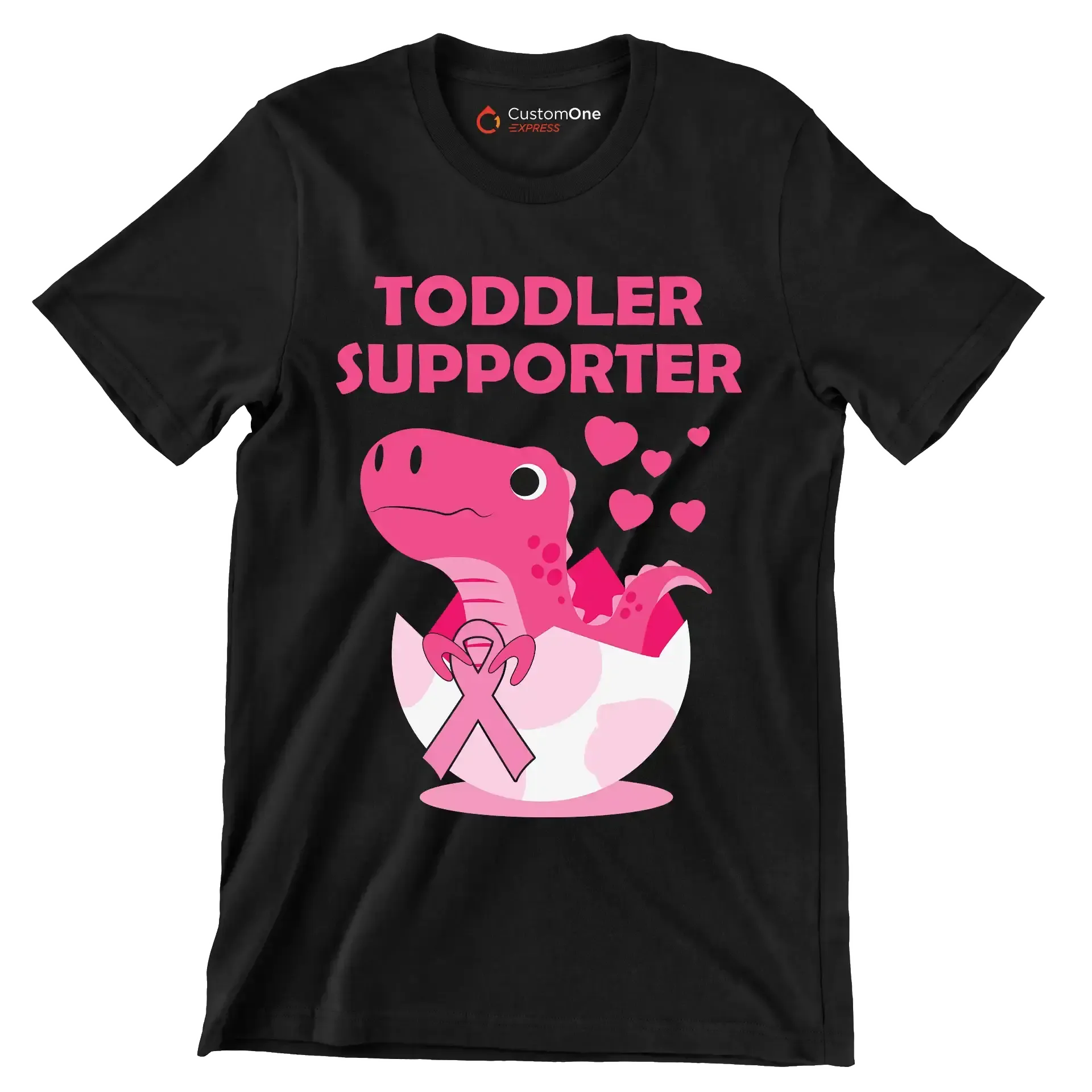 Toddler Supporter - Breast Cancer Awareness T-Shirt-Black-S-Custom One Express