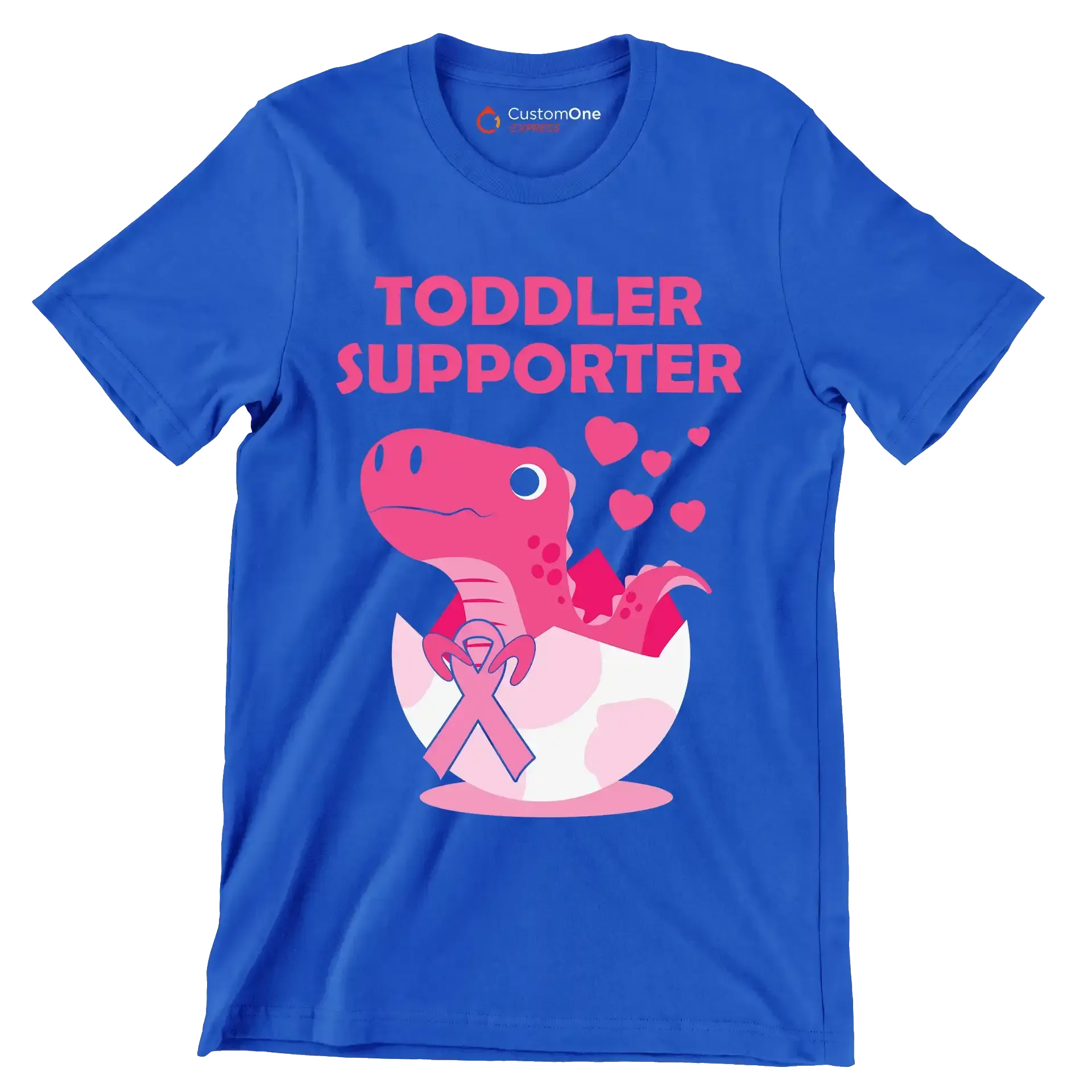 Toddler Supporter - Breast Cancer Awareness T-Shirt-Blue-S-Custom One Express