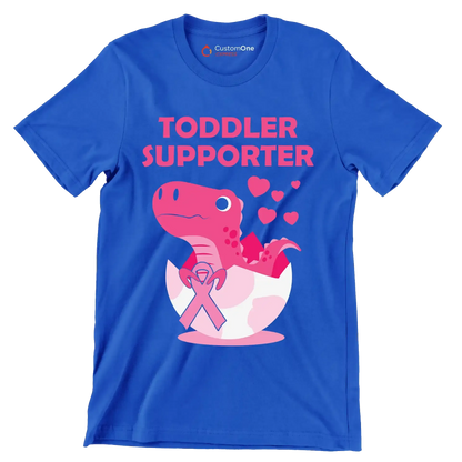 Toddler Supporter - Breast Cancer Awareness T-Shirt-Blue-S-Custom One Express
