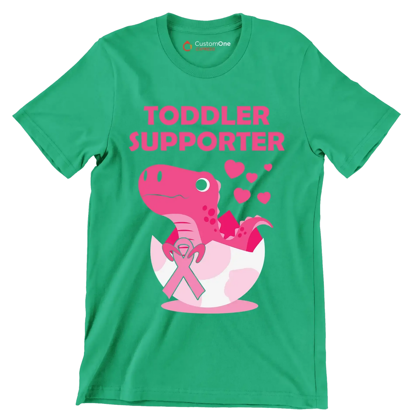 Toddler Supporter - Breast Cancer Awareness T-Shirt-Green-S-Custom One Express
