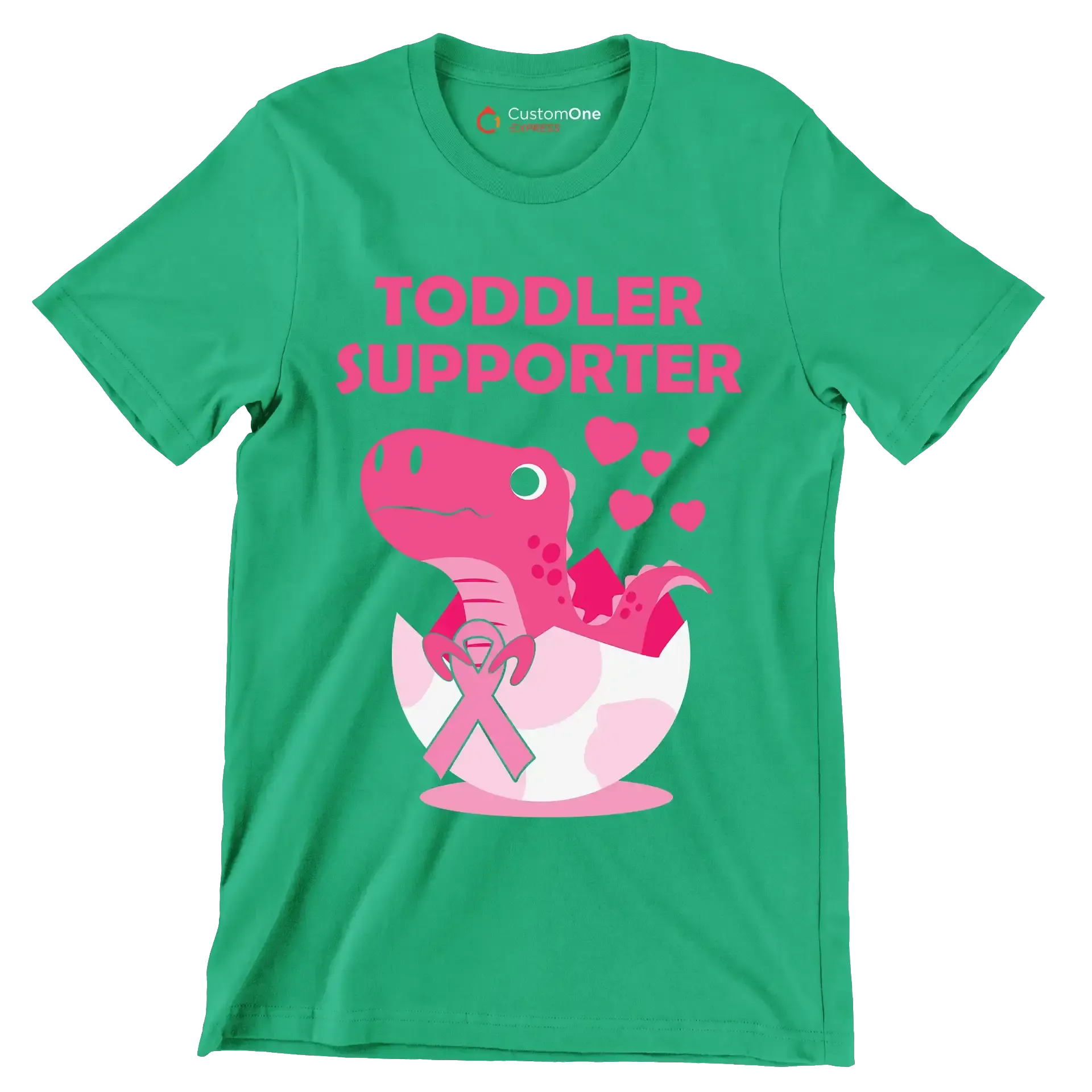 Toddler Supporter - Breast Cancer Awareness T-Shirt-Green-S-Custom One Express