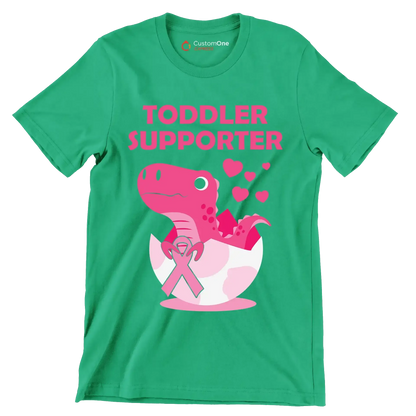 Toddler Supporter - Breast Cancer Awareness T-Shirt-Green-S-Custom One Express