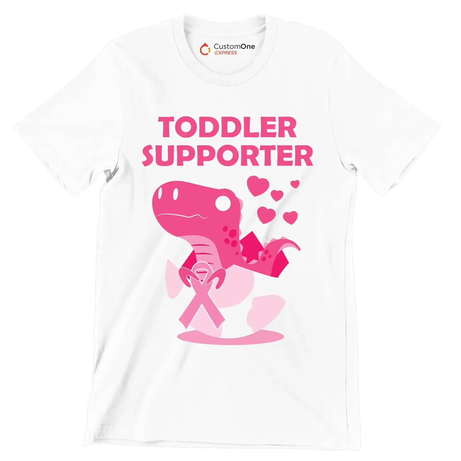 Toddler Supporter - Breast Cancer Awareness T-Shirt-White-S-Custom One Express