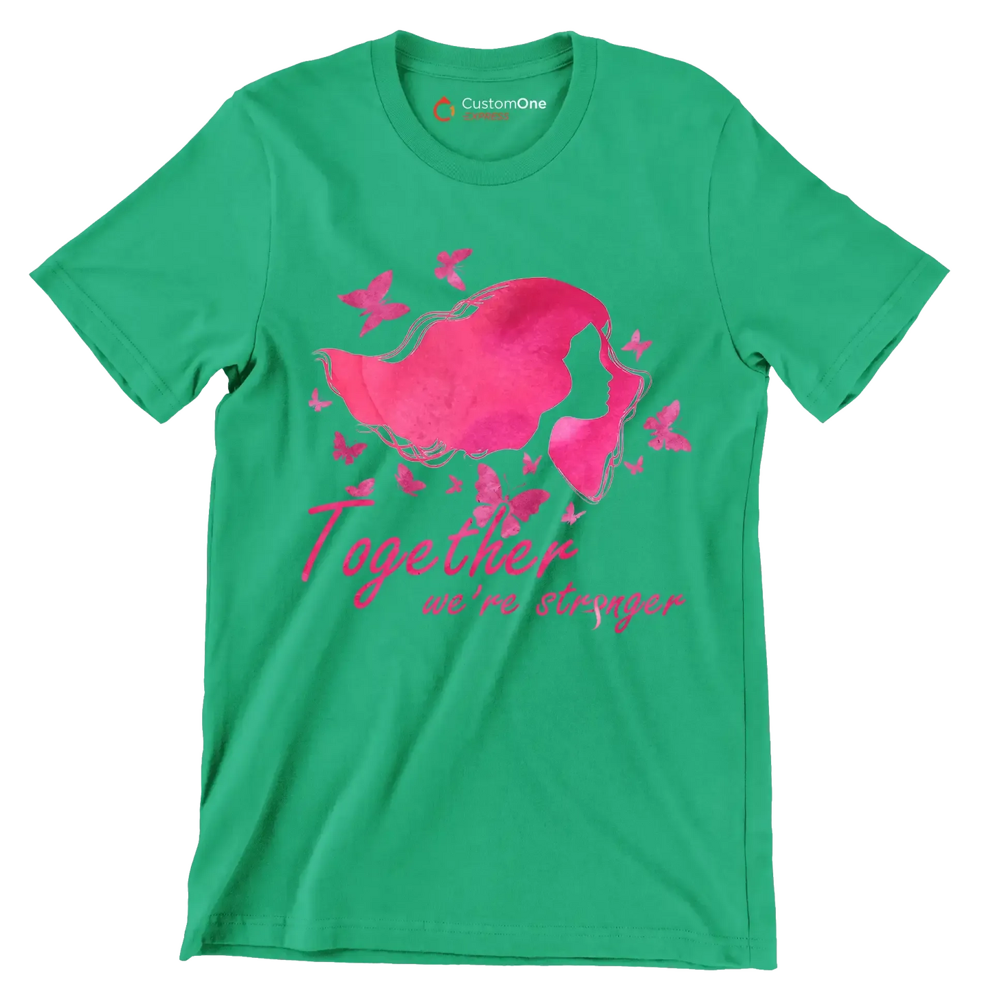 Together we are stronger - Breast Cancer Awareness T-Shirt-Green-S-Custom One Express