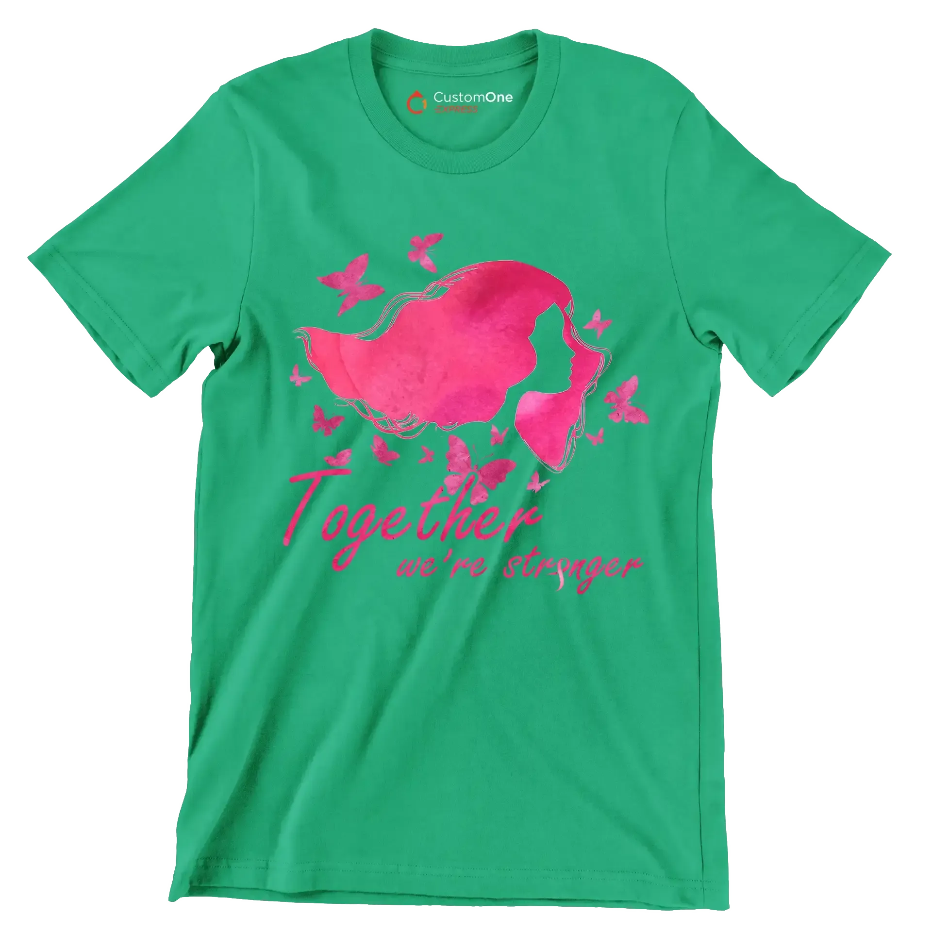 Together we are stronger - Breast Cancer Awareness T-Shirt-Green-S-Custom One Express