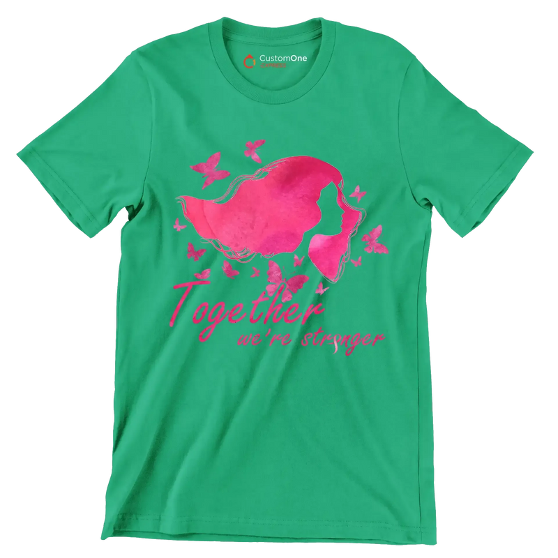 Together we are stronger - Breast Cancer Awareness T-Shirt-Black-S-Custom One Express