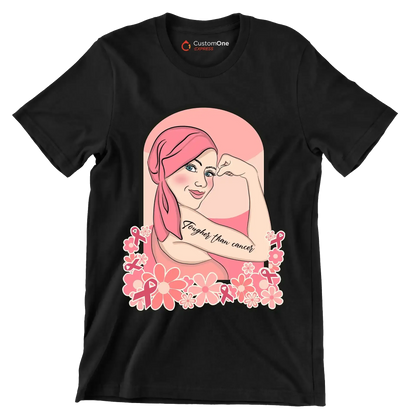 Tougher than cancer - Breast Cancer Awareness T-Shirt-Black-S-Custom One Express