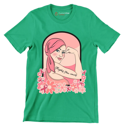 Tougher than cancer - Breast Cancer Awareness T-Shirt-Green-S-Custom One Express