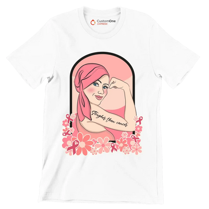 Tougher than cancer - Breast Cancer Awareness T-Shirt-White-S-Custom One Express