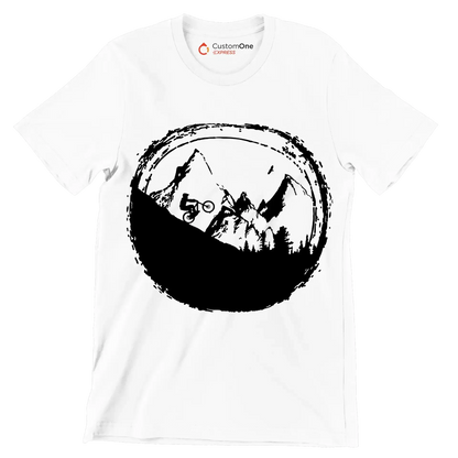 Trailblazer T-Shirt – Explore Nature on Two Wheels - Bicycle Themed T-Shirt-White-S-Custom One Express