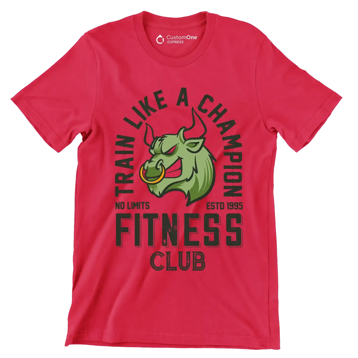 Train Like A Champion No Limits Estd 1995 Fitness Club - Gym Themed T-Shirt-Red-S-Custom One Express